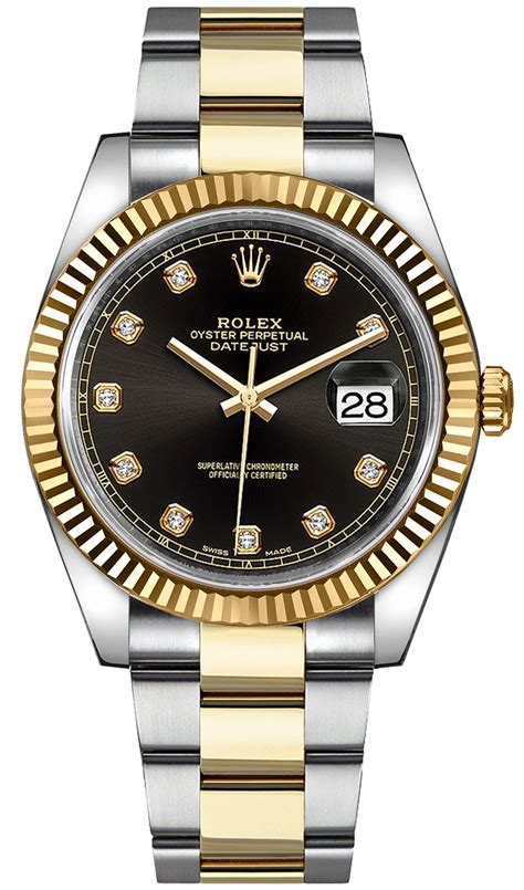 rolex oro con quadrante nero|Orologio Rolex Datejust 41 in acciaio Oystersteel .